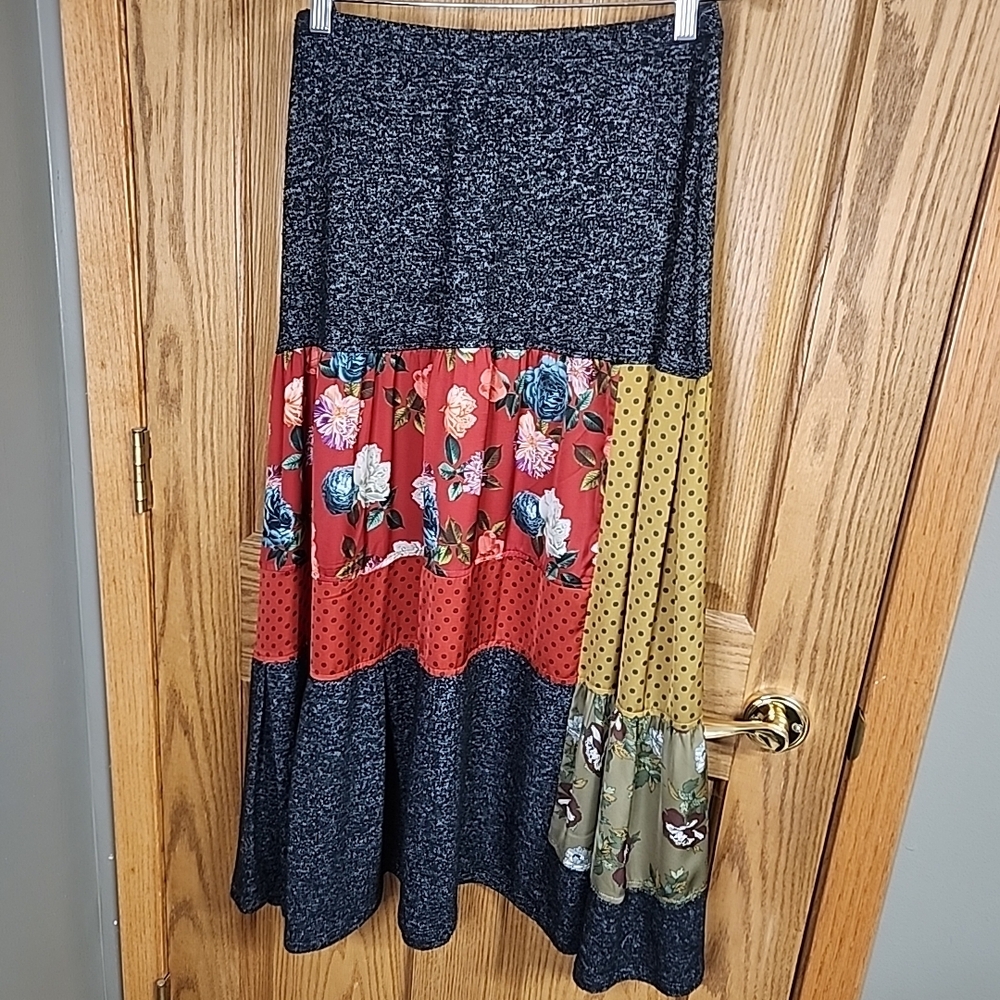 Alembika Floral Patchwork Maxi Skirt